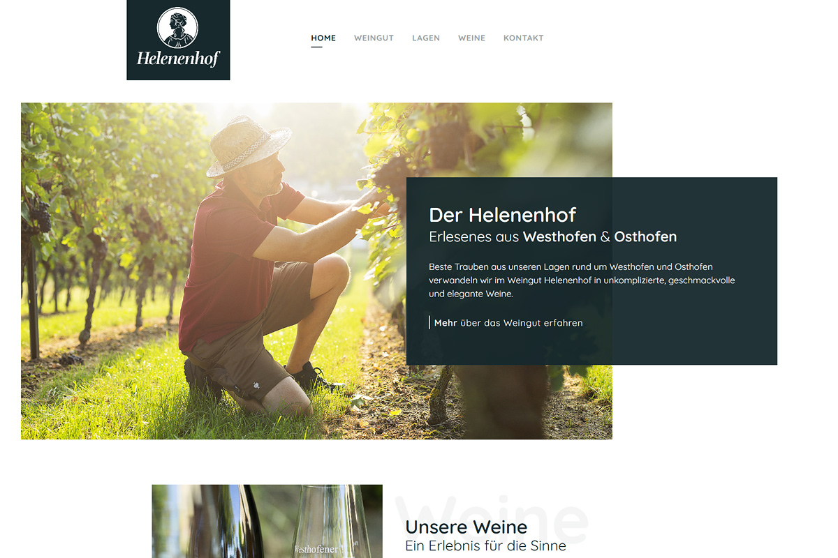 Stockhorn Webprojekt: Weingut Helenenhof
